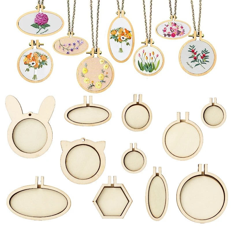 1/3/5pcs Wood Embroidery Hoop  - Wood Ring Blank ulasan dan harga
