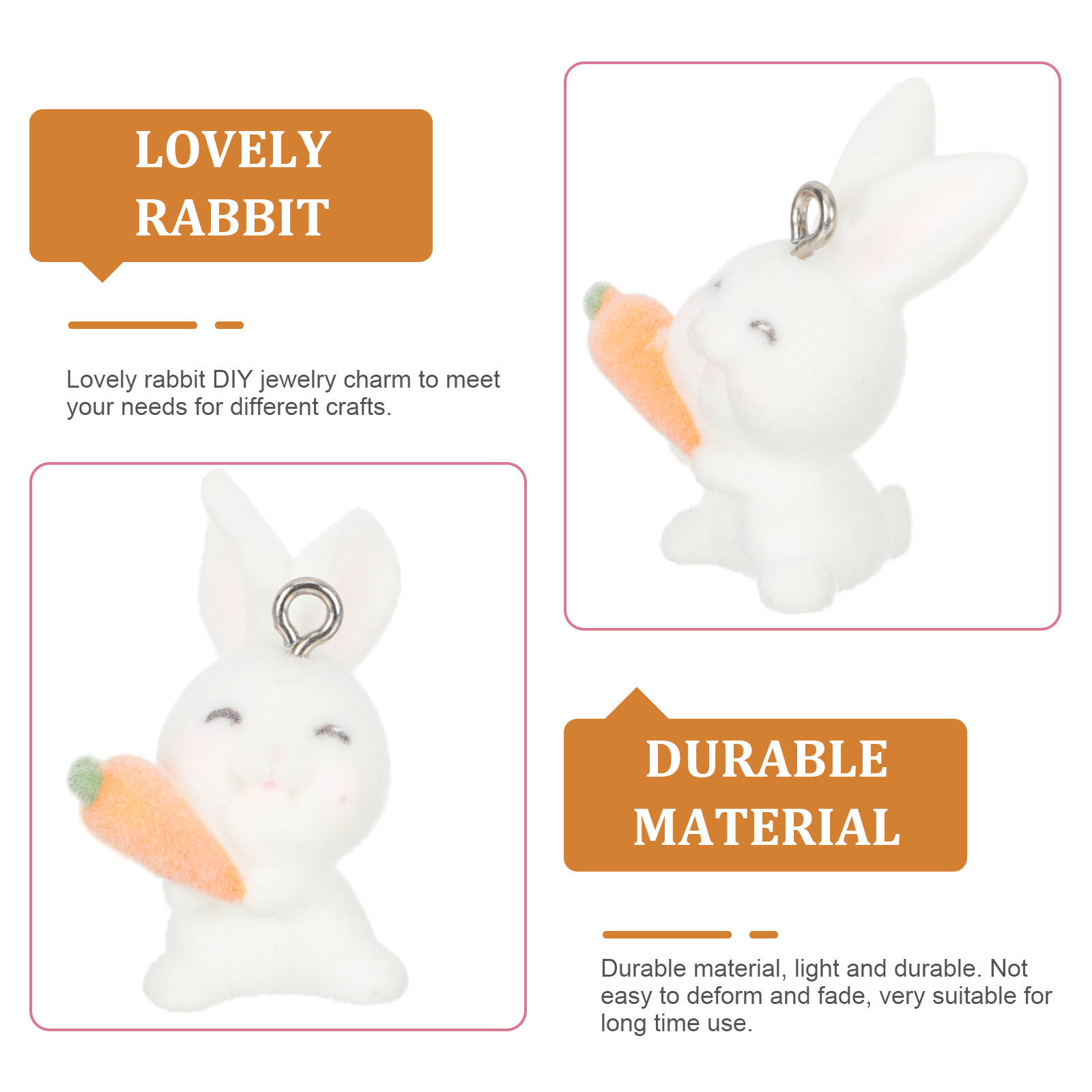 10Pcs Resin Rabbit Charm Penda - Resin Crafts Diy ulasan dan harga